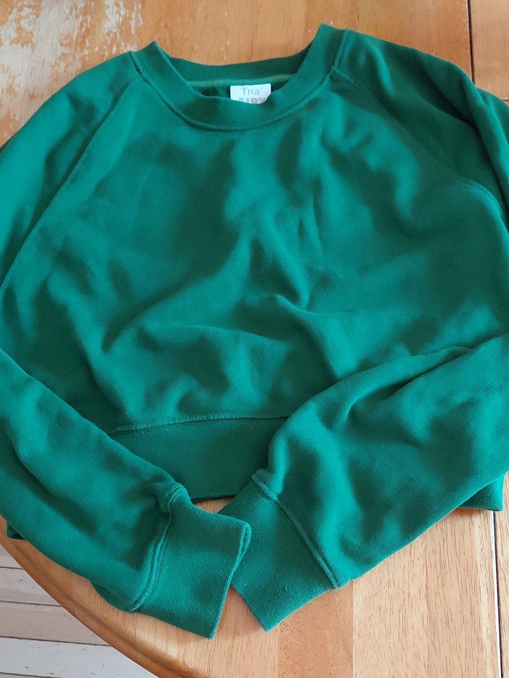 TNA Emerald Green Cropped Crew Sweatshirt